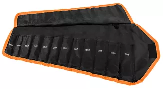 Neo Klucze płasko-oczkowe z grzechotką i przełącznikiem, zestaw 12 szt., 8 - 19 mm, miękkie etui 09-345 - 16