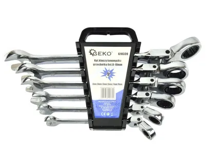 Geko Komplet kluczy łamanych z grzechotką 8-19mm 6el. G10339 