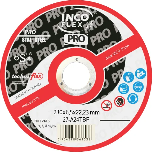 Incoflex Tarcza do szlifowania stali PRO M27 230 x 6,5mm A24TBF