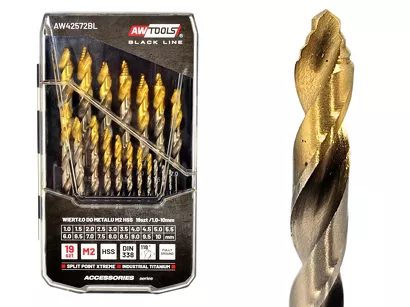 AWTOOLS Wiertła do metalu HSS SPLIT POINT XTREME zestaw 19el. AW42572BL