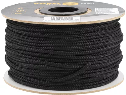 Vorel Lina pleciona PP 5 mm 100 m czarna 69467