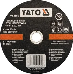 Yato Tarcza do cięcia stali nierdzewnej 180x2,5mm YT-6105 