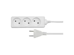 AWTOOLS Przedłużacz biały bez uziemienia 3 gniazda 5m AW24602