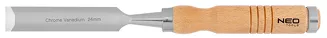Neo Dłuta 6, 12, 18, 24 mm, zestaw 4 szt. Uchwyt drewniany 37-800 - 5