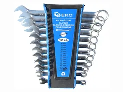 Geko Klucze płasko oczkowe kpl. 12el. polerowane 6-22mm G11142 