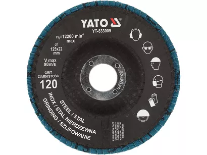 Yato Ściernica listkowa cyrkonowa 125 mm P120 YT-833009