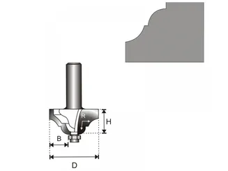Dedra Frez do drewna z płytkami węglikowymi profilowy z łożyskiem  28,6x11,7x6mm  07F171A  - 2