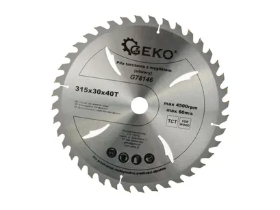 Geko Tarcza do cięcia drewna 315x30mm z otworami 40z. G78146 