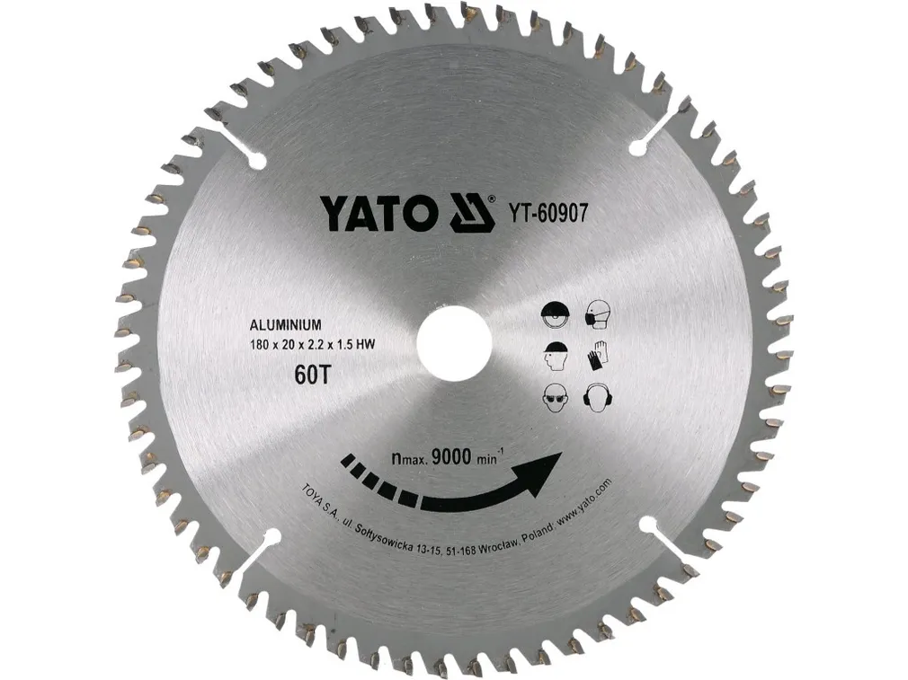 Yato Tarcza widiowa do aluminium 180x60Tx20mm szybkie cięcie YT-60907