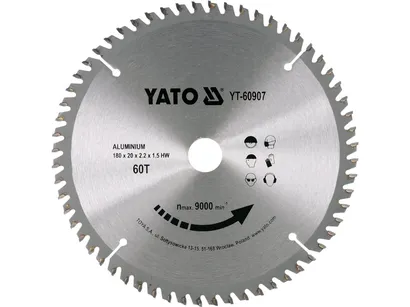 Yato Tarcza widiowa do aluminium 180x60Tx20mm szybkie cięcie YT-60907