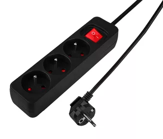 Neo przedłużacz listwowy 1.5m 3x1.5mm2 3G czarny włącznik 90-182 - 4