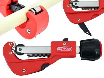 AWTOOLS Obcinak do rur PCV AL CU szybkonastawny z gratownikiem AW31530