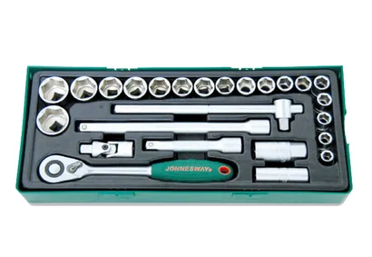 Jonnesway Komplet kluczy nasadowych 1/2" we wkładce 25 szt. S04H4125SP 