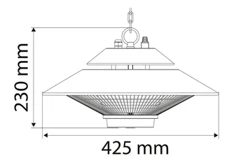 Neo Promiennik ciepła 1500W sufitowy na podczerwień IP44 pilot 90-034 - 4