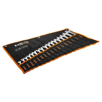 Neo Klucze płasko oczkowe zestaw 17 elementów 8–32 mm stal CrV w etui 09-753 - 2