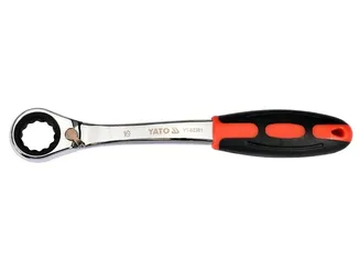 Yato Klucz oczkowy odgięty przelotowy z grzechotką 19 mm YT-02381 - 3