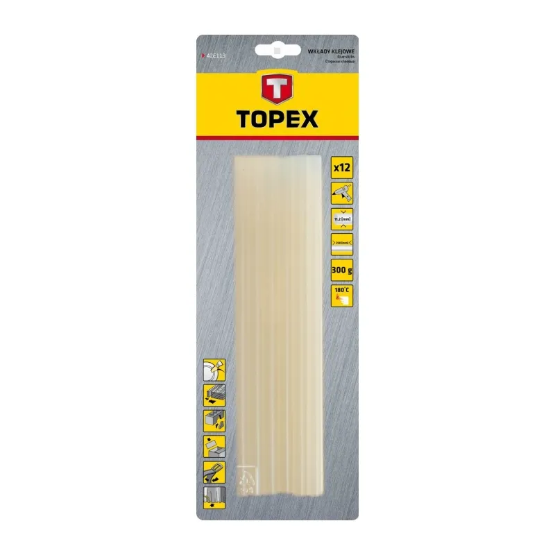 Topex Wkłady klejowe 11,2mm żółte, opakowanie 0,3kg 42E171 