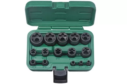 Jonnesway Zestaw 15szt. nasadek 1/4" 3/8" 1/2" E-TORX S33H5115S