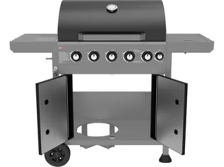 Lund Grill gazowy 5+1 z żeliwnym rusztem 17,5 kW 99636 - 5