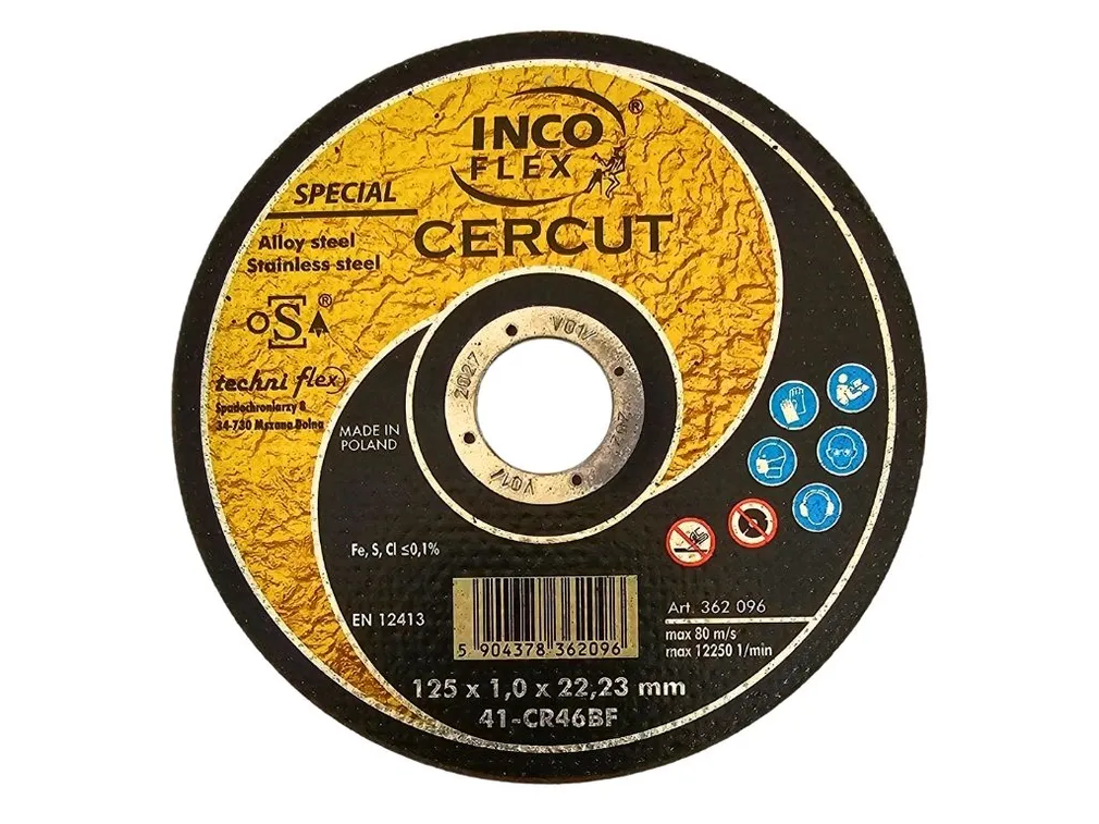 Incoflex Tarcza  do cięcia metalu CERCUT ceramiczna M41 125x1,0mm CR46BF