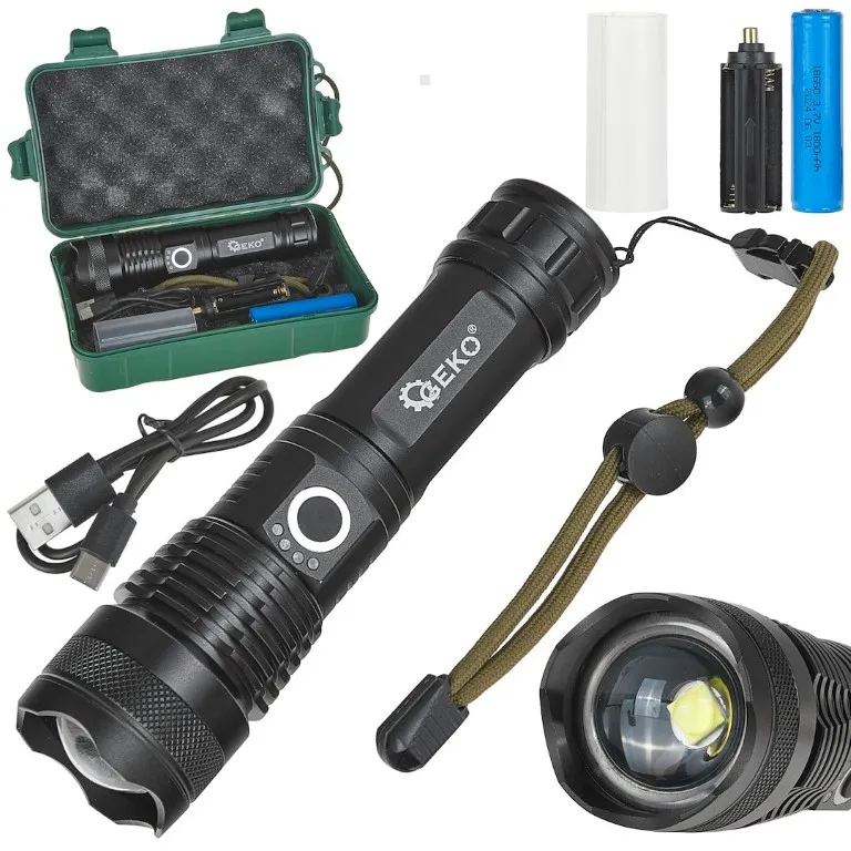Geko Latarka taktyczna LED 1800 mAh 1500 lm G15122