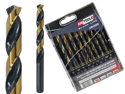 AWTOOLS Wiertła do metalu HSS M2 19szt. 1,0-10,0mm AW42003