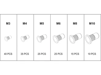 Yato Nitonakrętki aluminiowe M3-M10 YT-36460  - 2