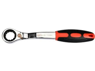 Yato Klucz oczkowy odgięty przelotowy z grzechotką 22 mm YT-02384 - 3