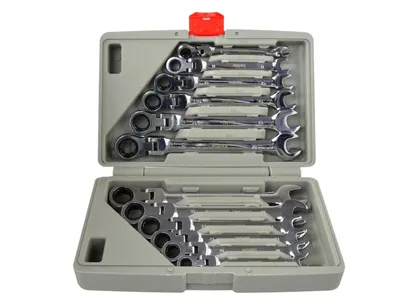 Kietlin Klucze płasko oczkowe łamane grzechotką 8-19mm 12el. K00106