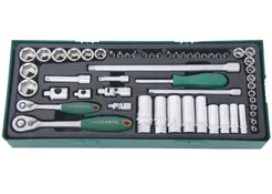 Jonnesway Komplet kluczy nasadowych 1/4" i 3/8" we wkładce 56 szt. S04H3157SP 