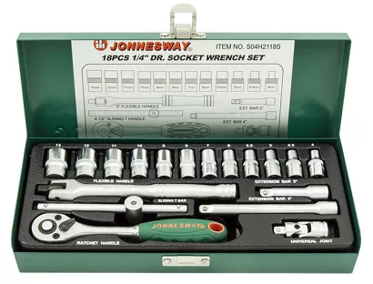 Jonnesway Zestaw 18szt. narzędzi 1/4" S04H2118S