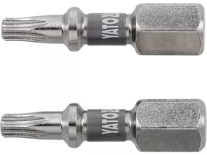 Yato Bity udarowe 1/4"x25 mm T15 2 szt. niklowane YT-78012