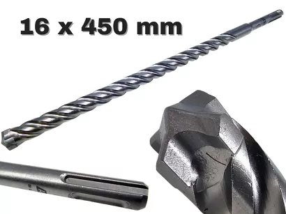 AWTOOLS Wiertło do betonu zbrojonego SDS Plus 16 x 450 mm QUADRO EXTREME AW43668BL