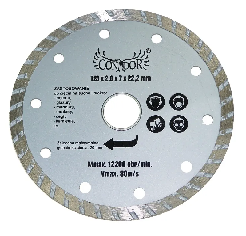 Drel Tarcza diamentowa do cięcia ceramiki Turbo 125x2mm CODB-T125 