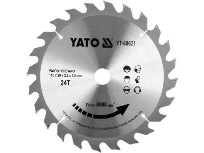 Yato Tarcza TCT do drewna 185x24Tx20mm dokładna YT-60621