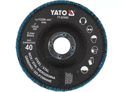 Yato Ściernica listkowa cyrkonowa 125 mm P40 YT-833005