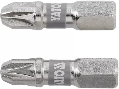 Yato Bity udarowe 1/4"x25 mm PZ3 2 szt. niklowane YT-78005
