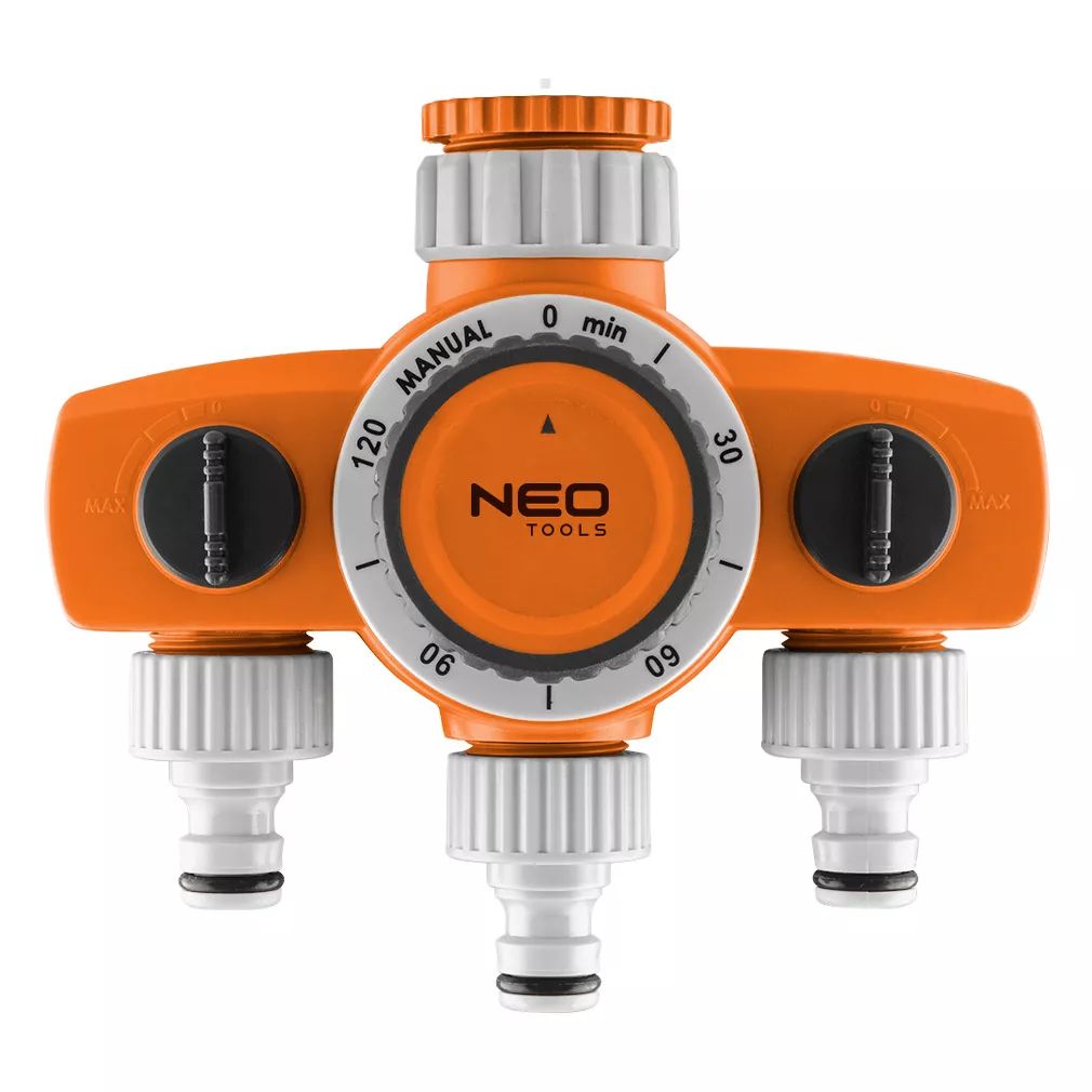 NEO Tools Rozdzielacz trójzaworowy 2 wyjścia z blokadą i timerem 15-750