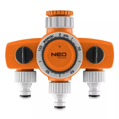 NEO Tools Rozdzielacz trójzaworowy 2 wyjścia z blokadą i timerem 15-750