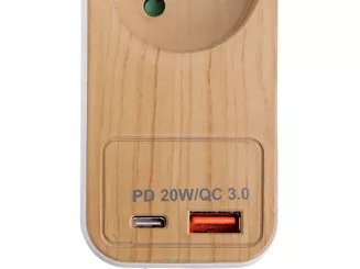 Sthor Przedłużacz listwowy drewnopodobny USB 5 gniazd z uziemieniem 1,4 m 72344 - 5