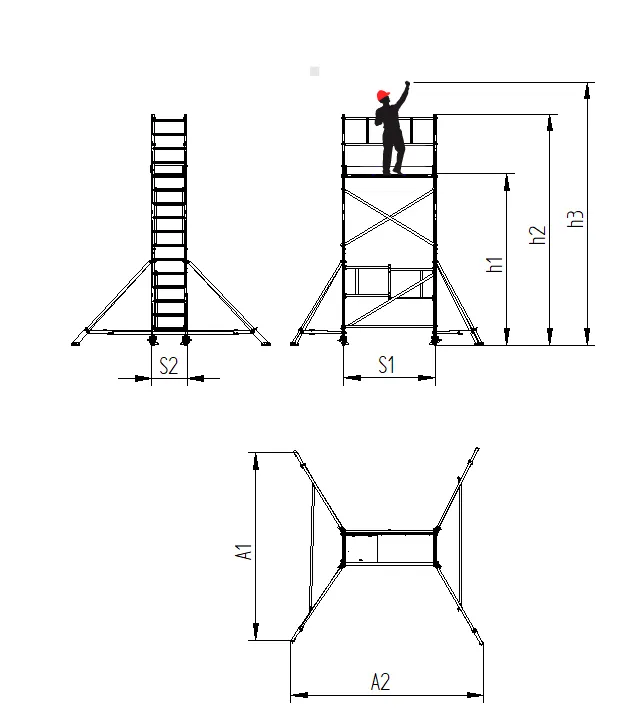 Levvel Rusztowanie aluminiowe jezdne EASYGATE 550