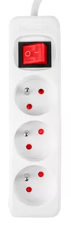 Neo Przedłużacz listwowy 3m biały 3x1.5mm2 3G z wyłącznikiem 90-178 - 3
