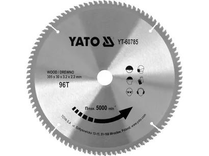 Yato Tarcza do drewna 305mm 96T 30 otworów profesjonalna YT-60785