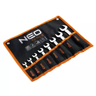 Neo Klucze płasko-oczkowe krótkie 8-19 mm zestaw 8 sztuk 09-791 - 2