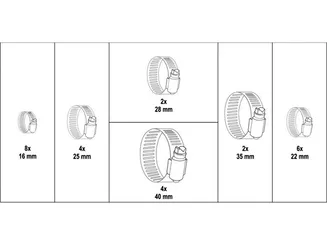 Yato Opaski metalowe skręcane 26szt. YT-06782  - 2