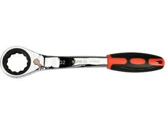 Yato Klucz oczkowy odgięty przelotowy z grzechotką 32 mm YT-02388 - 3