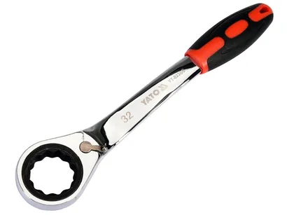 Yato Klucz oczkowy odgięty przelotowy z grzechotką 32 mm YT-02388