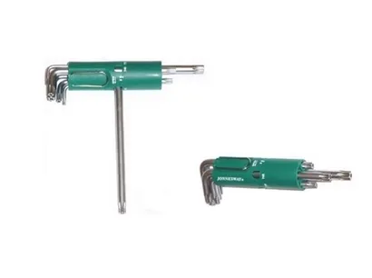 Jonnesway Komplet kluczy imbusowych torx z otworem bardzo długich w obsadzie S2 T10-T50  H12ST108S