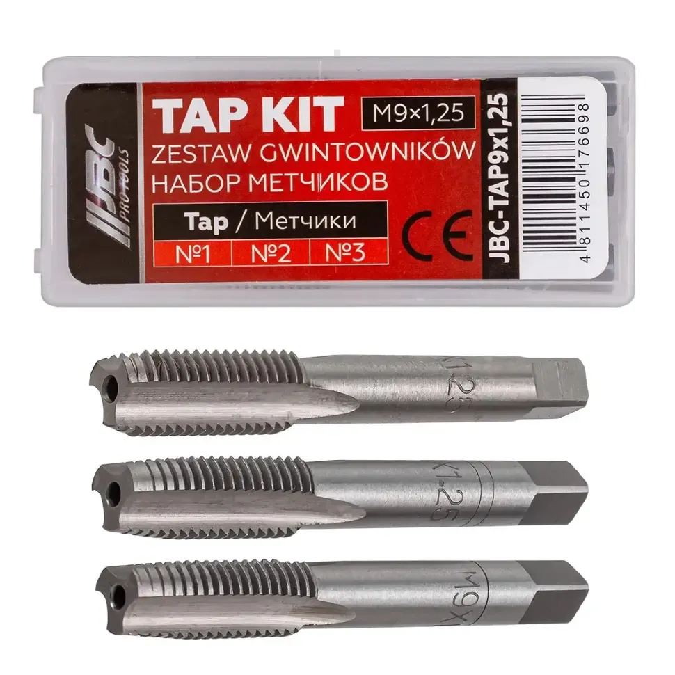 JBC Gwintownik ręczny TAP 9x1 25 komplet 3 elementy JBC-TAP9x1,25