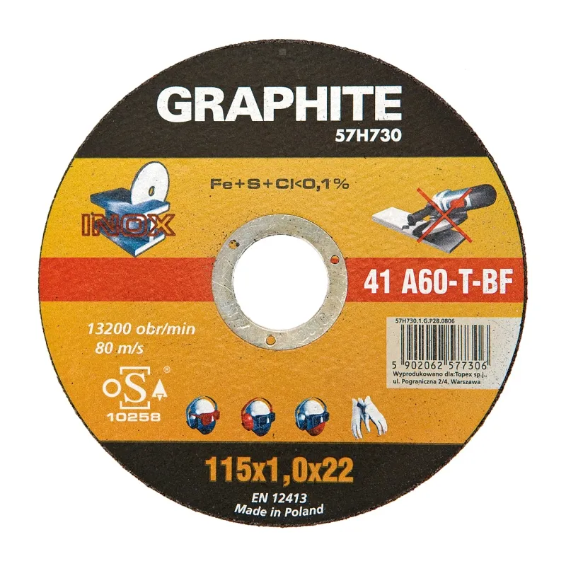 Graphite Tarcza do cięcia stali INOX 125x1,0mm 57h733 